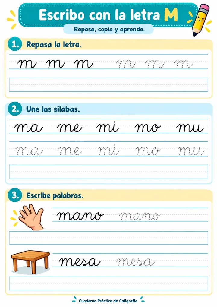 Ejemplo de actividad de caligrafía 2